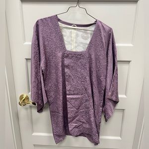 Purple Button Down Cross Blouse